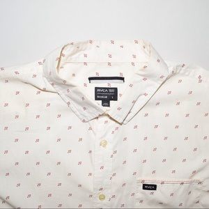 RVCA Men's Casual Shirt Sleeve Shirt Ivory Large